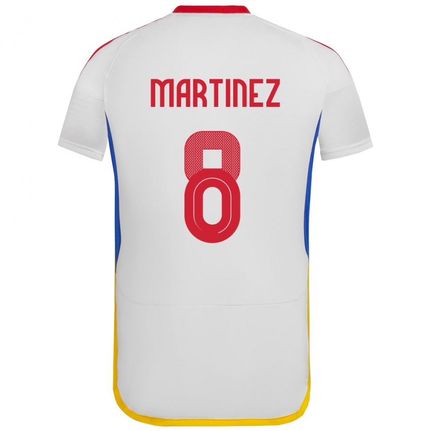 Niño Camiseta Venezuela Bárbara Martínez #8 Blanco 2ª Equipación 24-26 La Camisa Chile