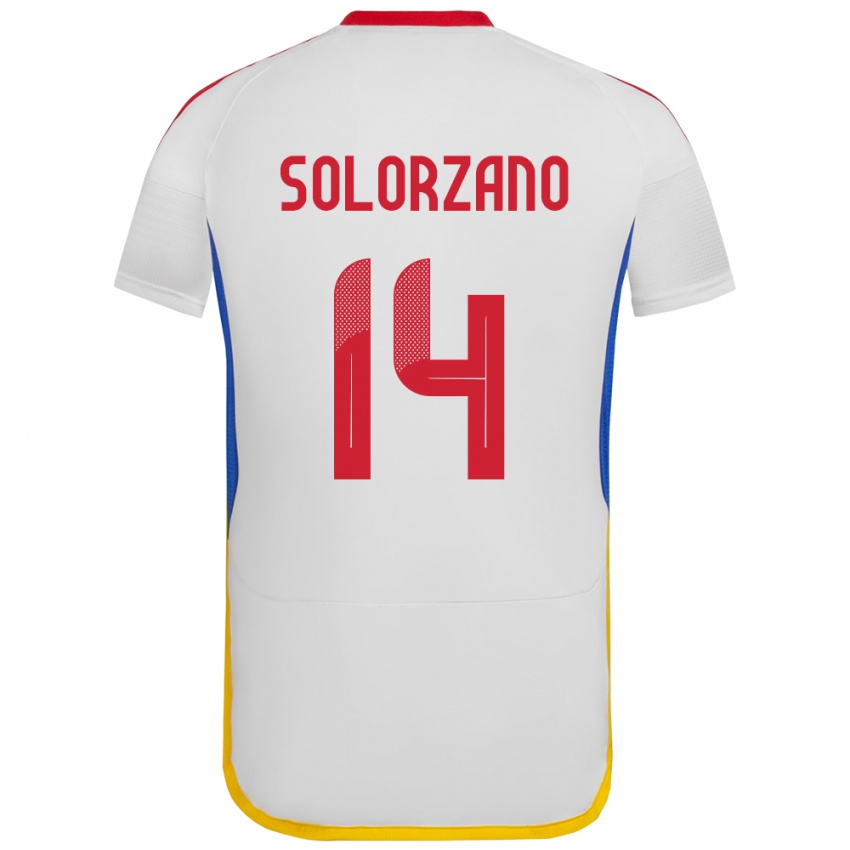 Niño Camiseta Venezuela Fabiola Solórzano #14 Blanco 2ª Equipación 24-26 La Camisa Chile