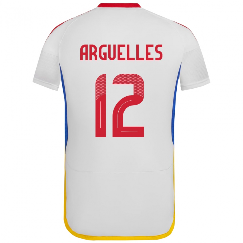 Niño Camiseta Venezuela Wilmary Argüelles #12 Blanco 2ª Equipación 24-26 La Camisa Chile