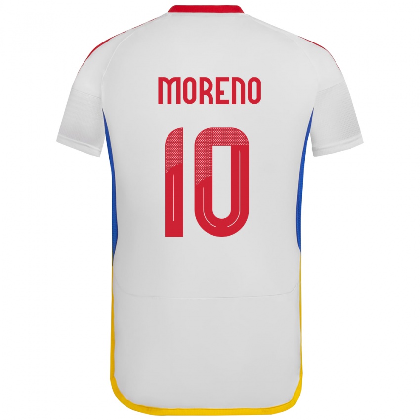 Niño Camiseta Venezuela Yerliane Moreno #10 Blanco 2ª Equipación 24-26 La Camisa Chile