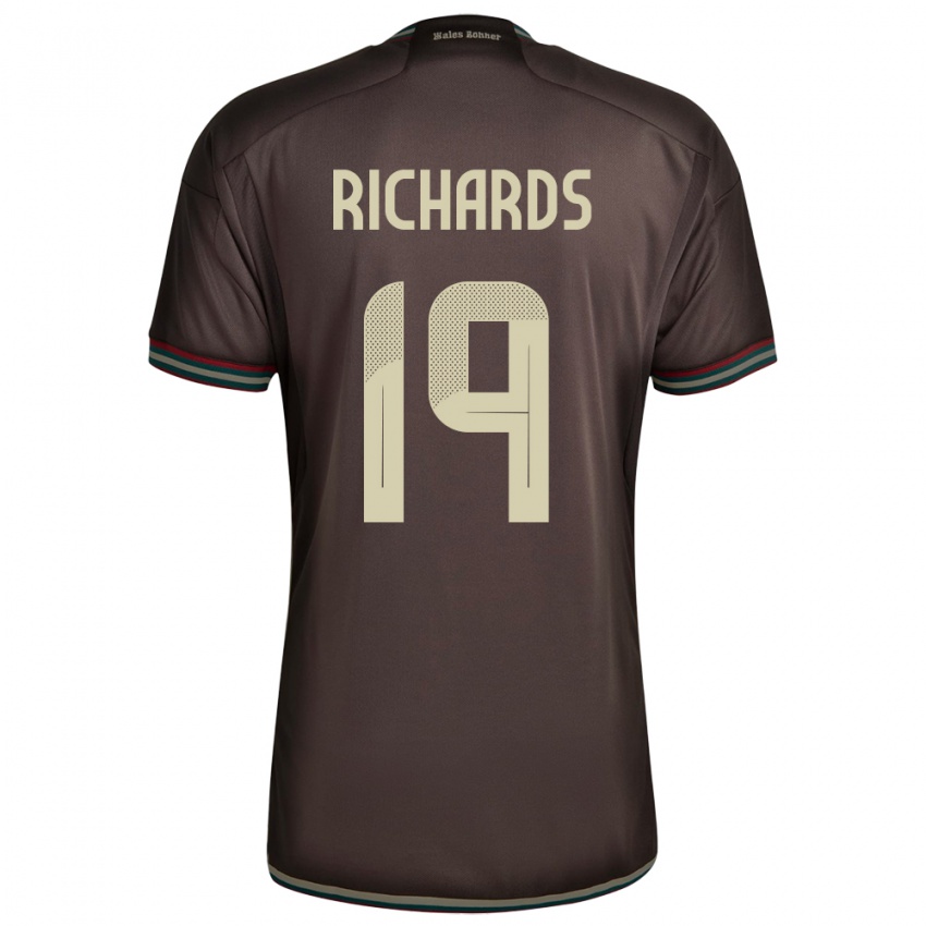 Niño Camiseta Jamaica Davia Richards #19 Marrón Noche 2ª Equipación 24-26 La Camisa Chile