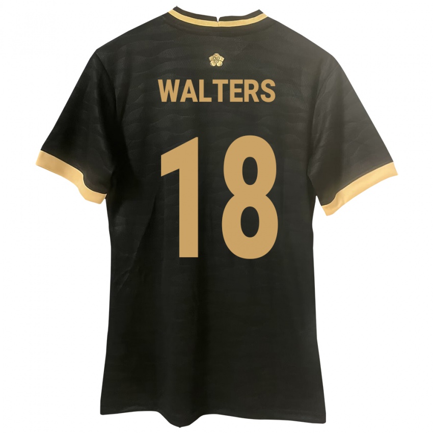 Niño Camiseta Panamá Kairo Walters #18 Negro 2ª Equipación 24-26 La Camisa Chile