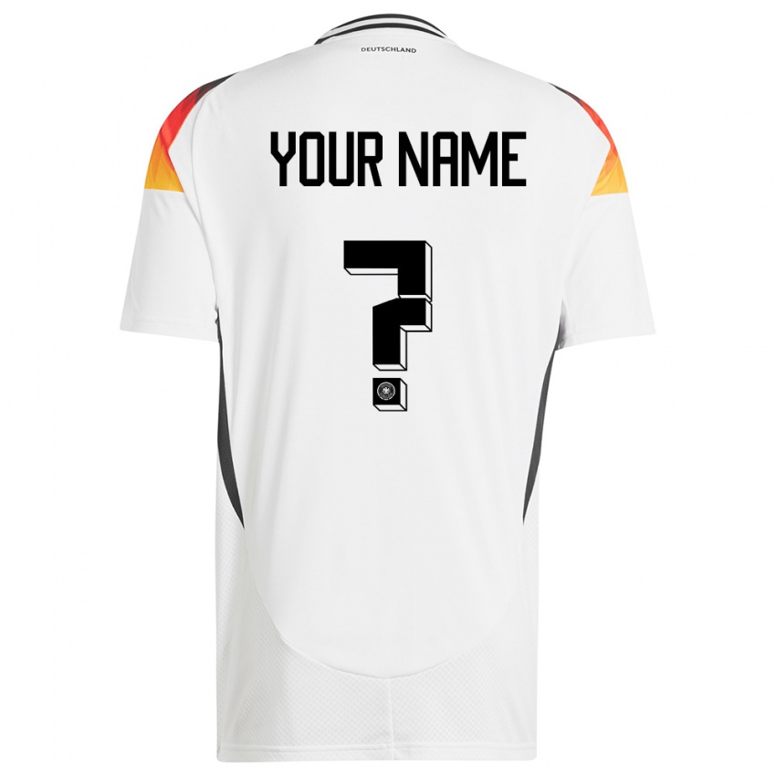 Hombre Camiseta Alemania Su Nombre #0 Blanco 1ª Equipación 24-26 La Camisa Chile