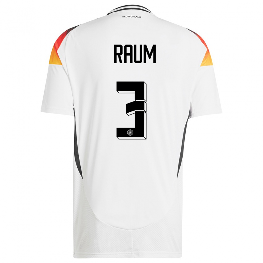 Hombre Camiseta Alemania David Raum #3 Blanco 1ª Equipación 24-26 La Camisa Chile