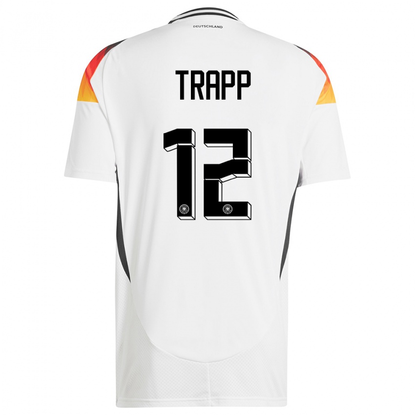 Hombre Camiseta Alemania Kevin Trapp #12 Blanco 1ª Equipación 24-26 La Camisa Chile