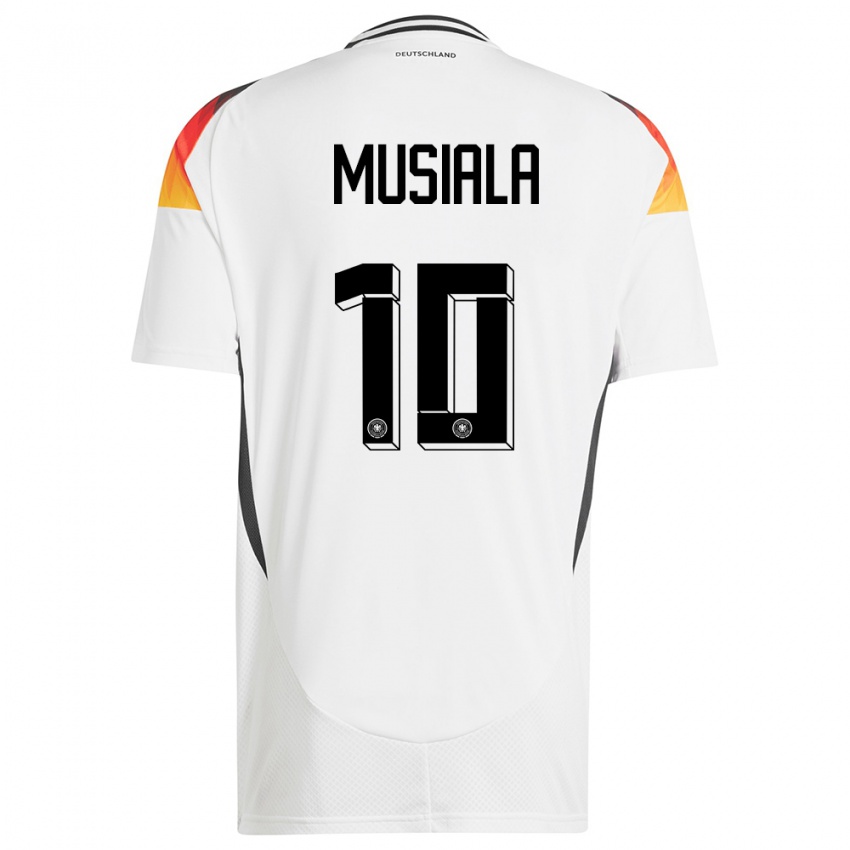 Hombre Camiseta Alemania Jamal Musiala #10 Blanco 1ª Equipación 24-26 La Camisa Chile