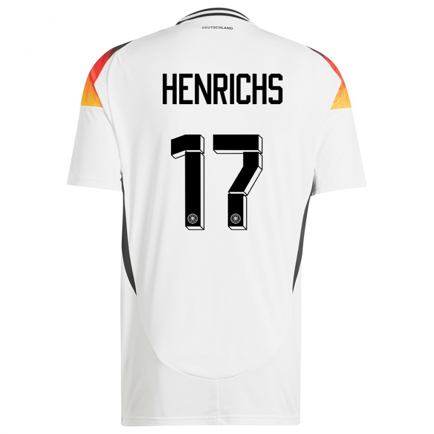Hombre Camiseta Alemania Benjamin Henrichs #17 Blanco 1ª Equipación 24-26 La Camisa Chile