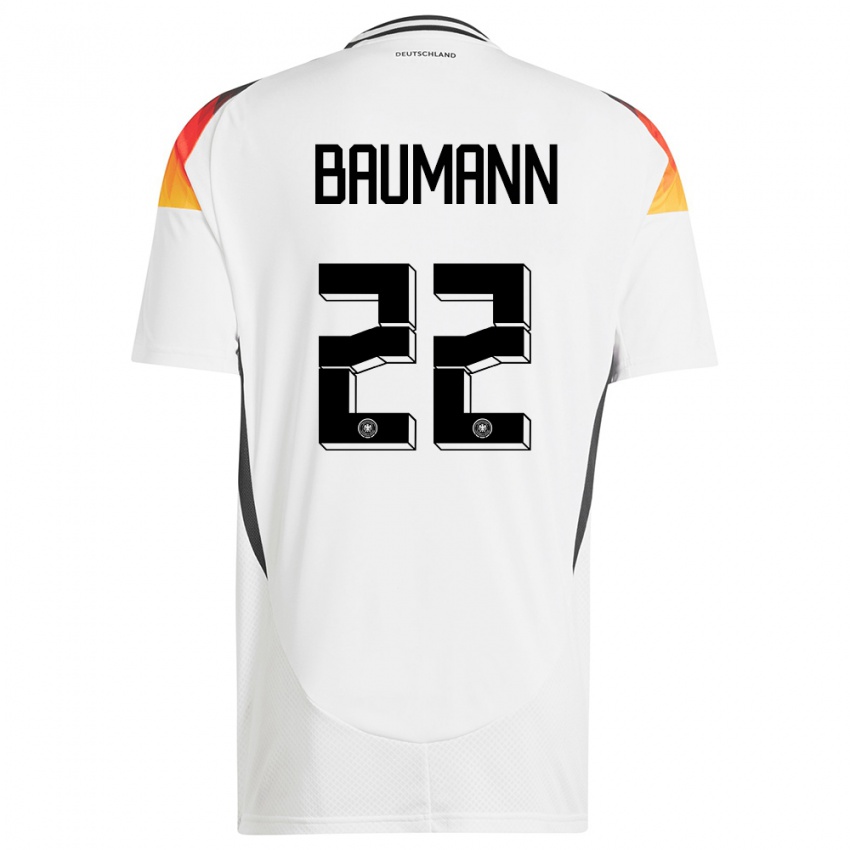 Hombre Camiseta Alemania Oliver Baumann #22 Blanco 1ª Equipación 24-26 La Camisa Chile