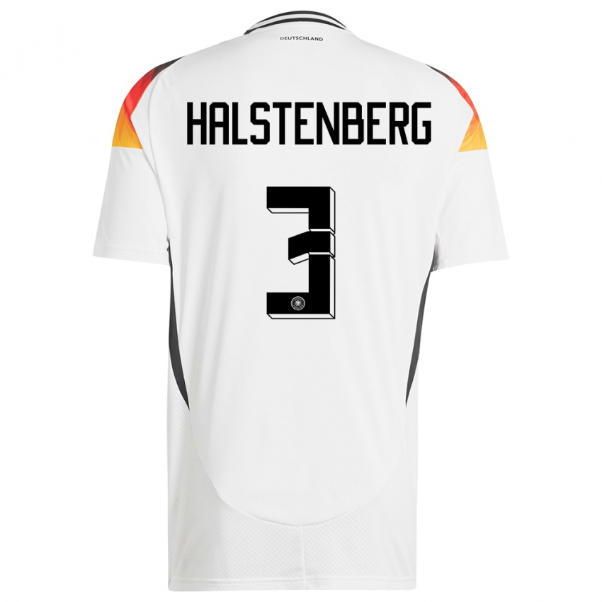 Hombre Camiseta Alemania Marcel Halstenberg #3 Blanco 1ª Equipación 24-26 La Camisa Chile