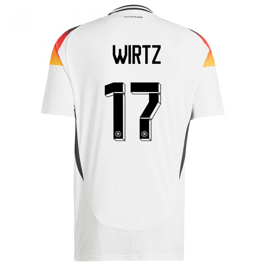 Hombre Camiseta Alemania Florian Wirtz #17 Blanco 1ª Equipación 24-26 La Camisa Chile