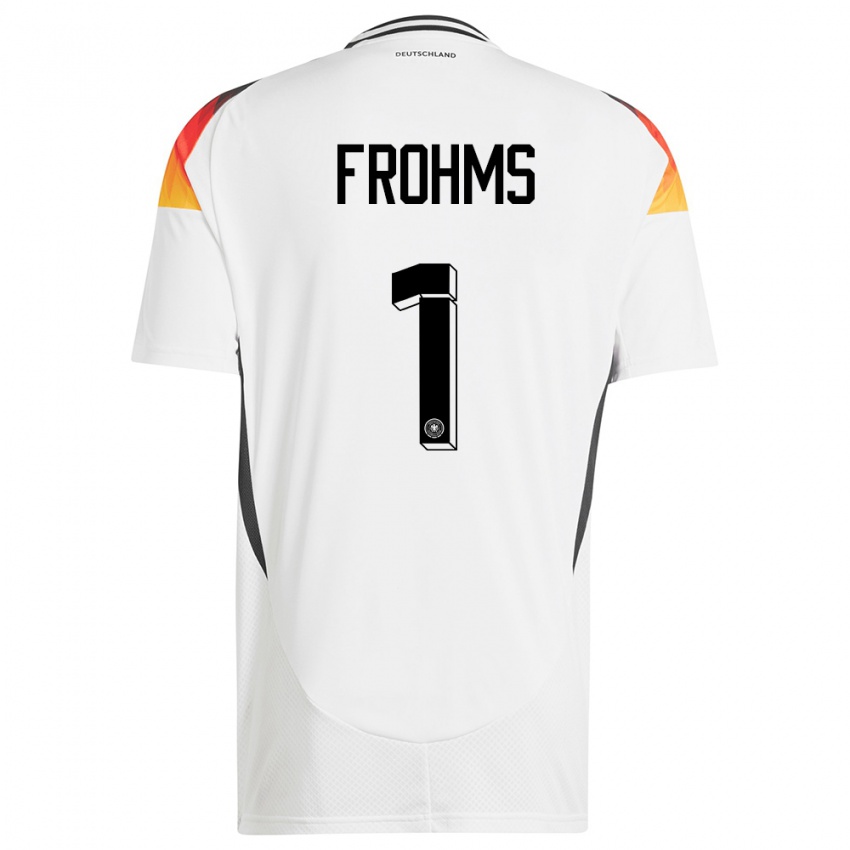 Hombre Camiseta Alemania Merle Frohms #1 Blanco 1ª Equipación 24-26 La Camisa Chile