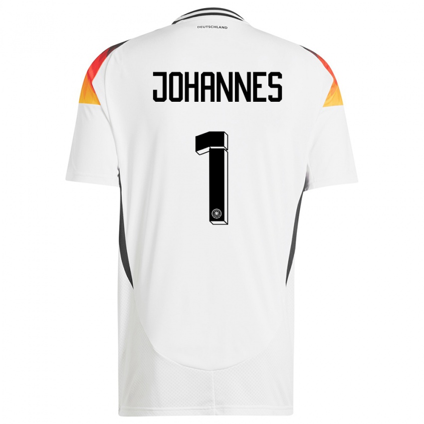 Hombre Camiseta Alemania Stina Johannes #1 Blanco 1ª Equipación 24-26 La Camisa Chile