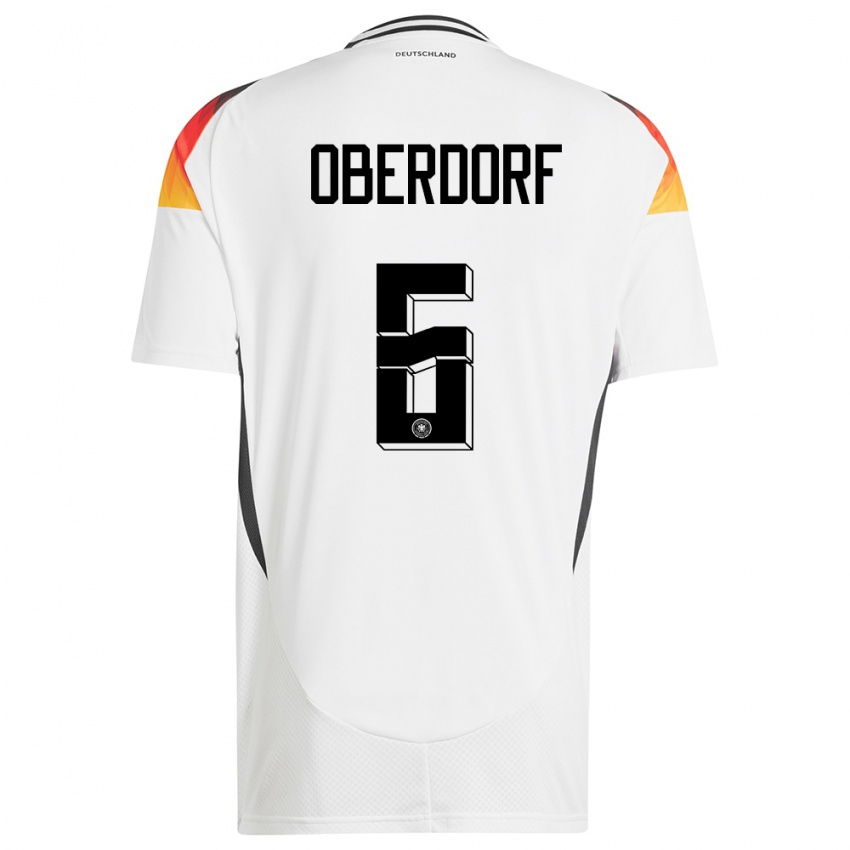 Hombre Camiseta Alemania Lena Oberdorf #6 Blanco 1ª Equipación 24-26 La Camisa Chile