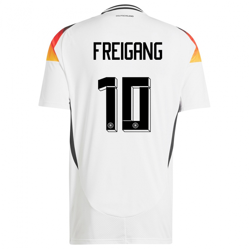 Hombre Camiseta Alemania Laura Freigang #10 Blanco 1ª Equipación 24-26 La Camisa Chile