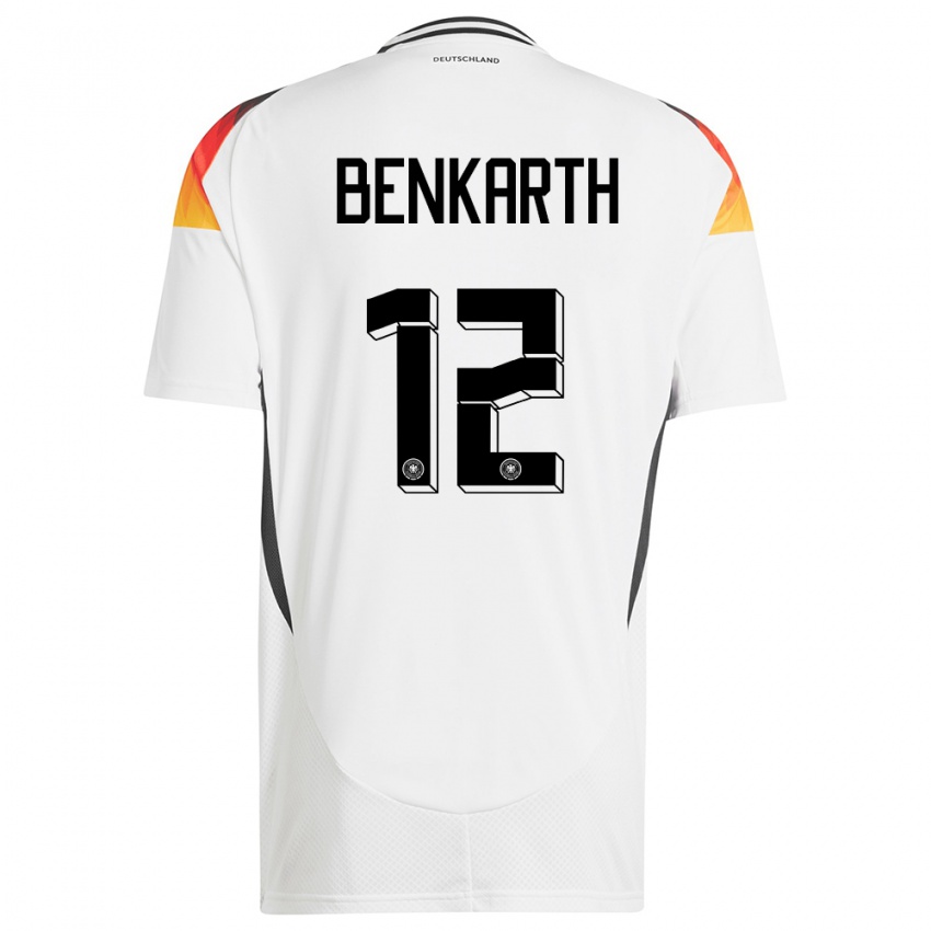 Hombre Camiseta Alemania Laura Benkarth #12 Blanco 1ª Equipación 24-26 La Camisa Chile