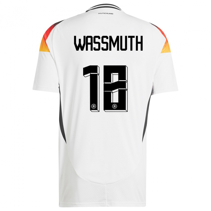 Hombre Camiseta Alemania Tabea Wabmuth #18 Blanco 1ª Equipación 24-26 La Camisa Chile