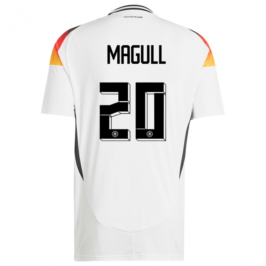 Hombre Camiseta Alemania Lina Magull #20 Blanco 1ª Equipación 24-26 La Camisa Chile