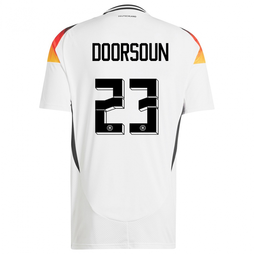 Hombre Camiseta Alemania Sara Doorsoun #23 Blanco 1ª Equipación 24-26 La Camisa Chile