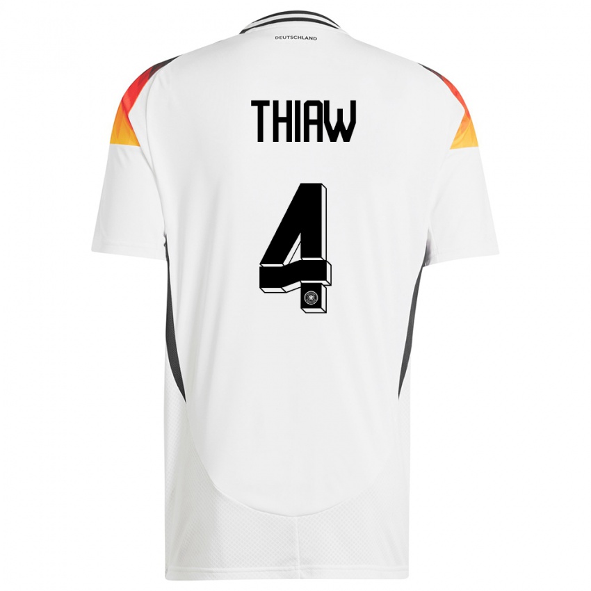 Hombre Camiseta Alemania Malick Thiaw #4 Blanco 1ª Equipación 24-26 La Camisa Chile