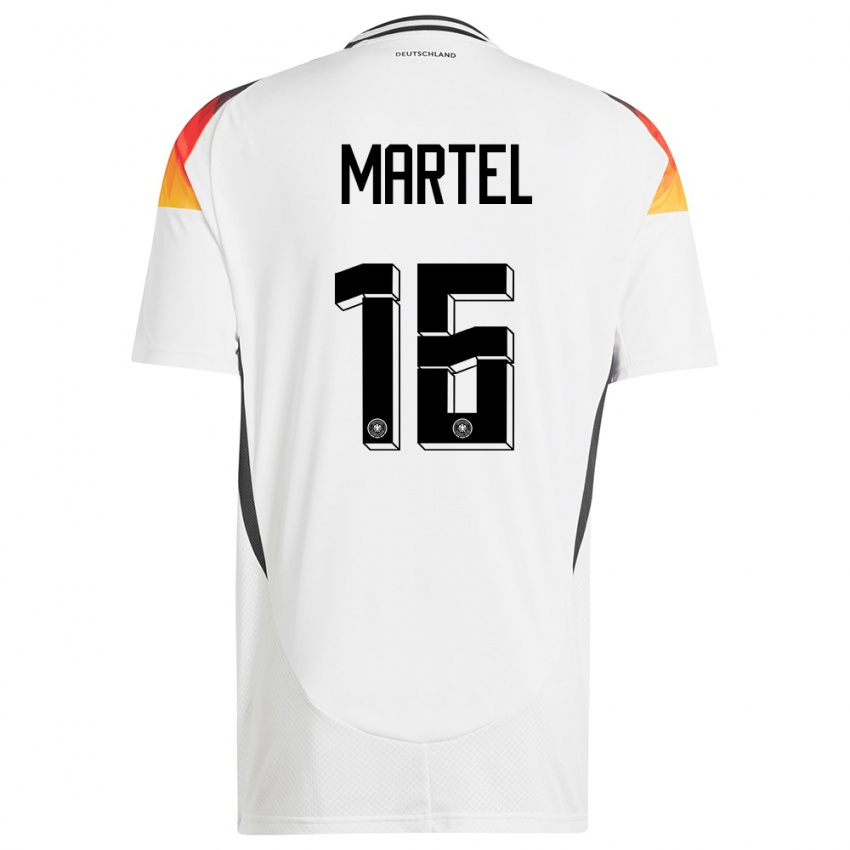 Hombre Camiseta Alemania Eric Martel #16 Blanco 1ª Equipación 24-26 La Camisa Chile