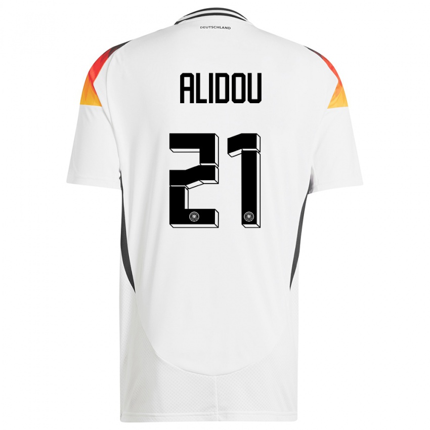 Hombre Camiseta Alemania Faride Alidou #21 Blanco 1ª Equipación 24-26 La Camisa Chile