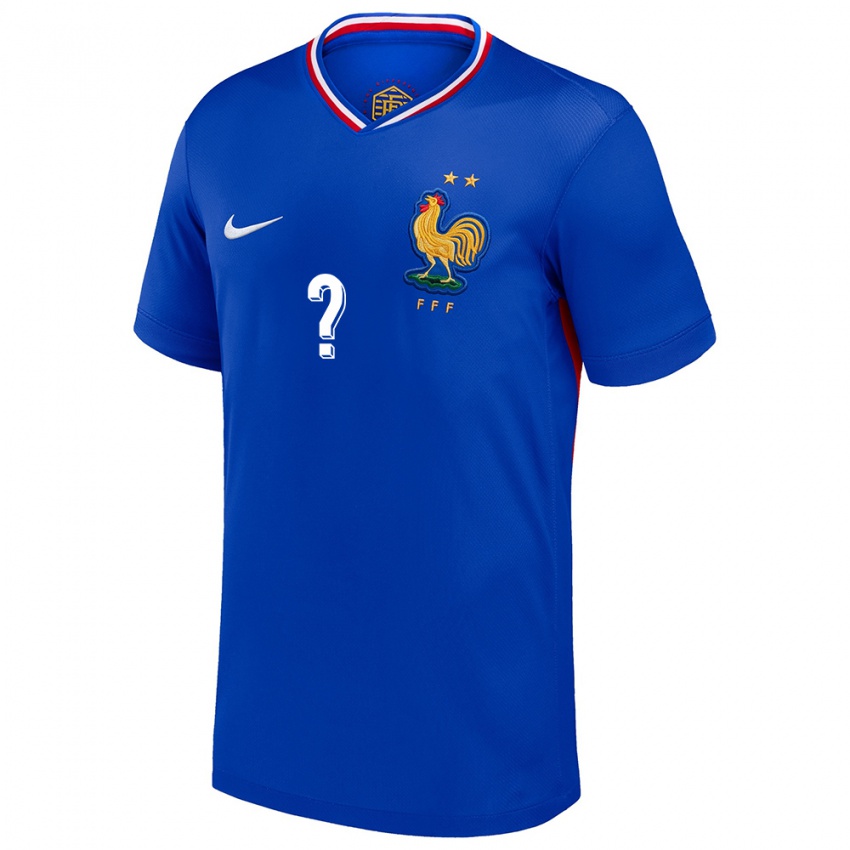 Hombre Camiseta Francia Su Nombre #0 Azul 1ª Equipación 24-26 La Camisa Chile