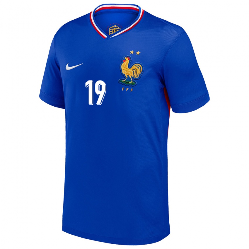 Hombre Camiseta Francia Karim Benzema #19 Azul 1ª Equipación 24-26 La Camisa Chile