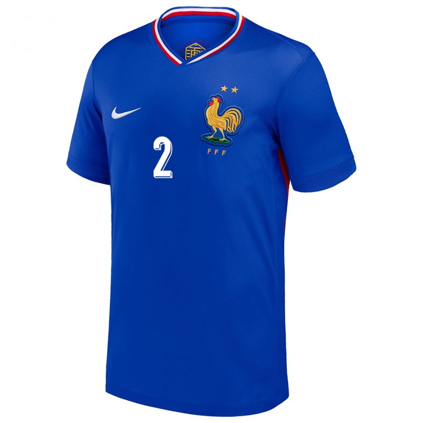 Hombre Camiseta Francia Ella Palis #2 Azul 1ª Equipación 24-26 La Camisa Chile