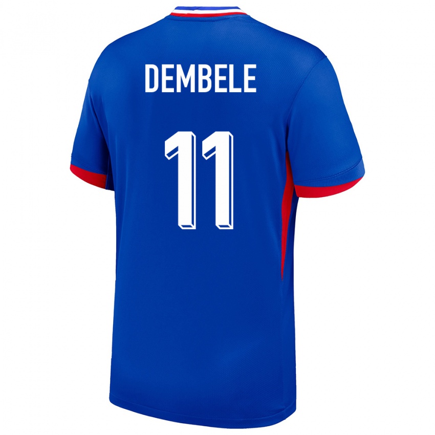 Hombre Camiseta Francia Ousmane Dembele #11 Azul 1ª Equipación 24-26 La Camisa Chile