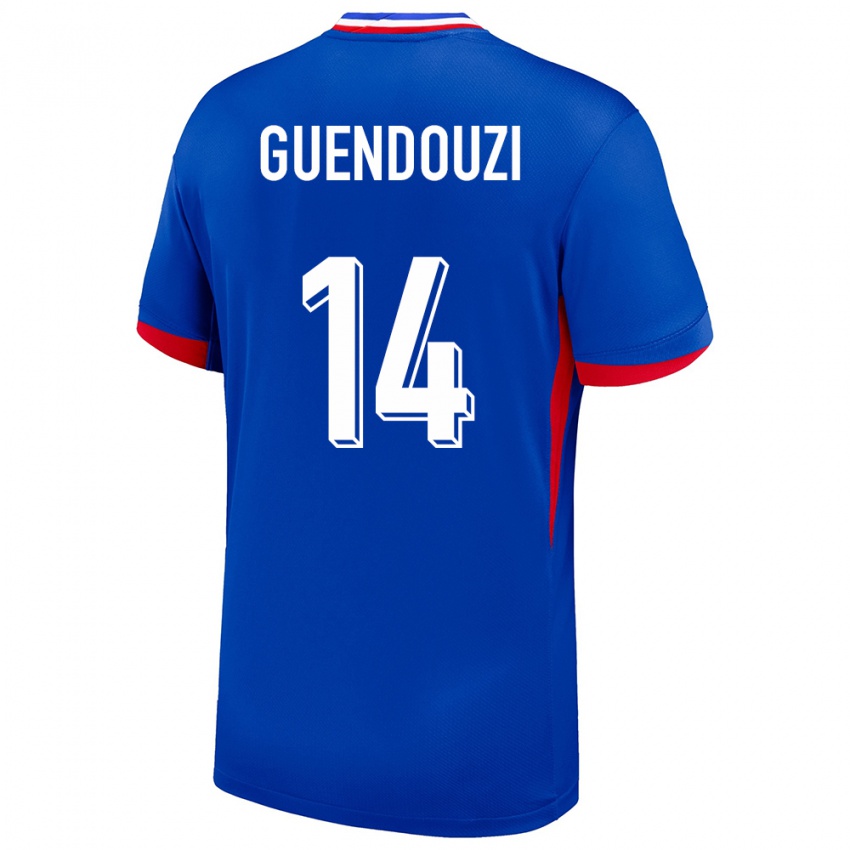 Hombre Camiseta Francia Matteo Guendouzi #14 Azul 1ª Equipación 24-26 La Camisa Chile