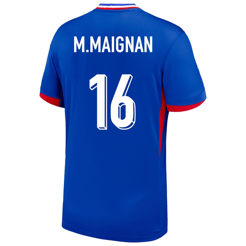 Hombre Camiseta Francia Mike Maignan #16 Azul 1ª Equipación 24-26 La Camisa Chile