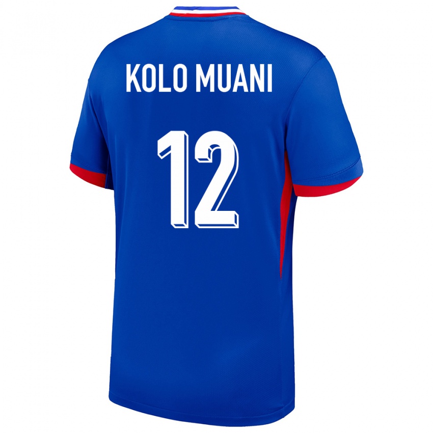 Hombre Camiseta Francia Randal Kolo Muani #12 Azul 1ª Equipación 24-26 La Camisa Chile