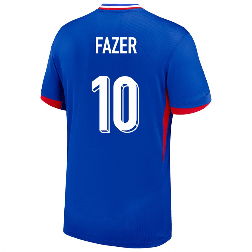 Hombre Camiseta Francia Laurina Fazer #10 Azul 1ª Equipación 24-26 La Camisa Chile