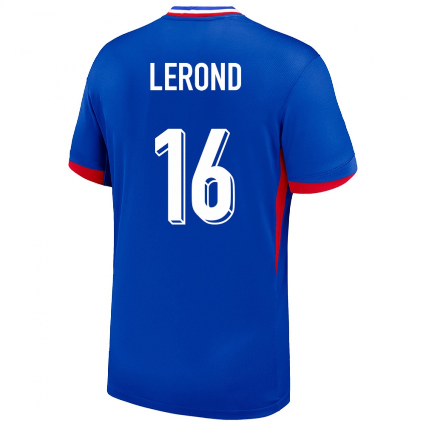 Hombre Camiseta Francia Justine Lerond #16 Azul 1ª Equipación 24-26 La Camisa Chile