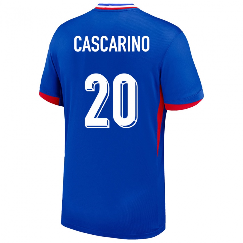 Hombre Camiseta Francia Delphine Cascarino #20 Azul 1ª Equipación 24-26 La Camisa Chile