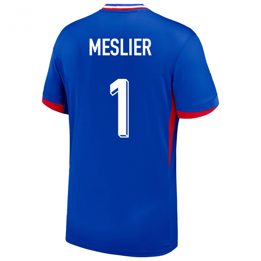 Hombre Camiseta Francia Illan Meslier #1 Azul 1ª Equipación 24-26 La Camisa Chile