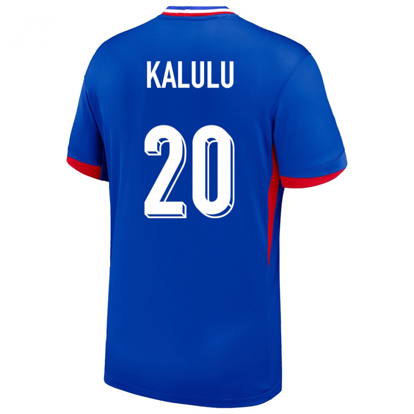 Hombre Camiseta Francia Pierre Kalulu #20 Azul 1ª Equipación 24-26 La Camisa Chile