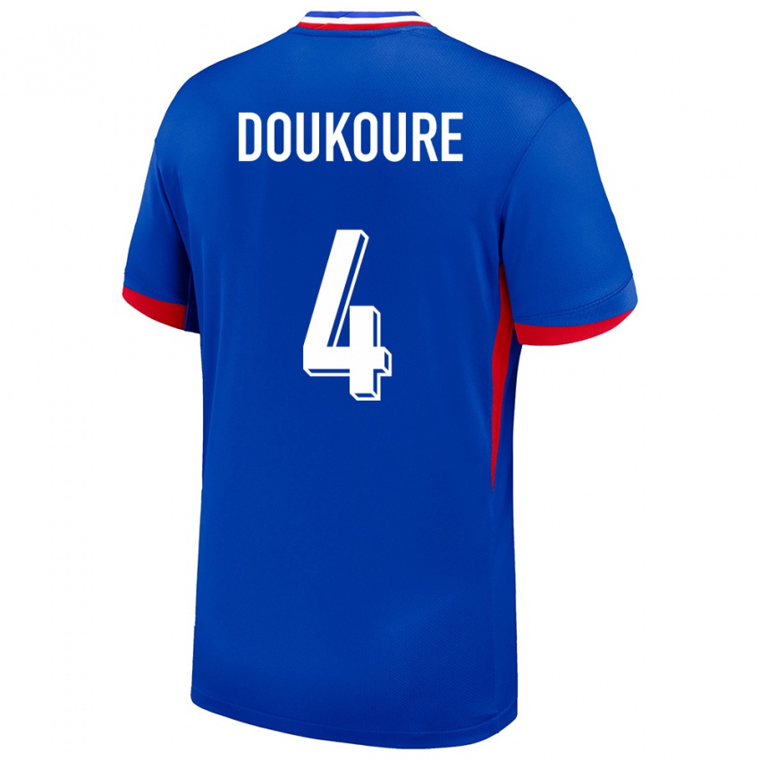 Hombre Camiseta Francia Ismael Doukoure #4 Azul 1ª Equipación 24-26 La Camisa Chile
