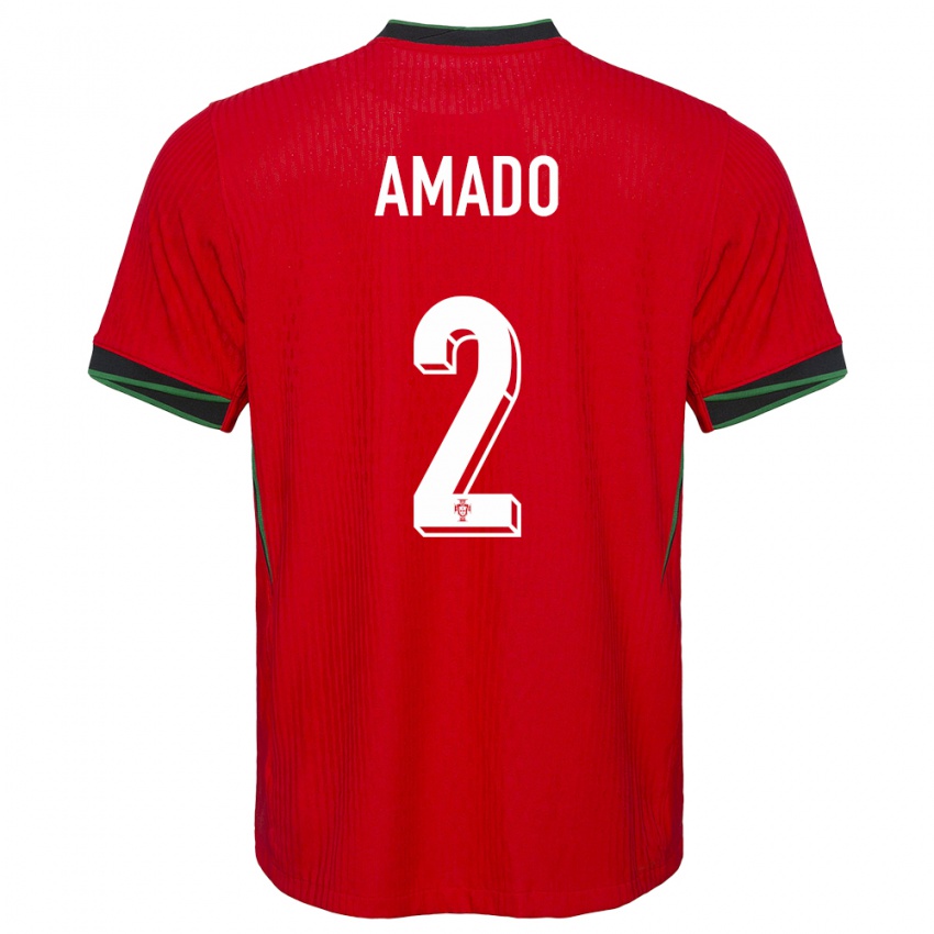 Hombre Camiseta Portugal Catarina Amado #2 Rojo 1ª Equipación 24-26 La Camisa Chile