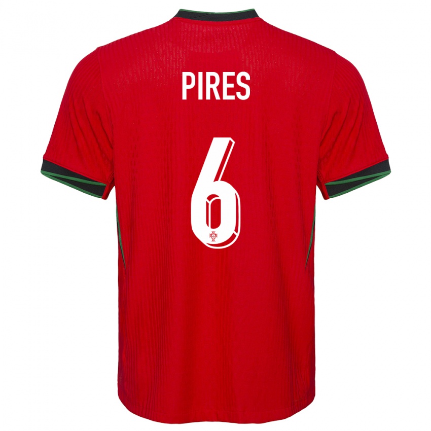 Hombre Camiseta Portugal Suzane Pires #6 Rojo 1ª Equipación 24-26 La Camisa Chile