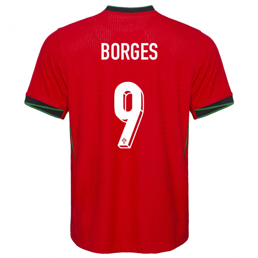 Hombre Camiseta Portugal Ana Borges #9 Rojo 1ª Equipación 24-26 La Camisa Chile