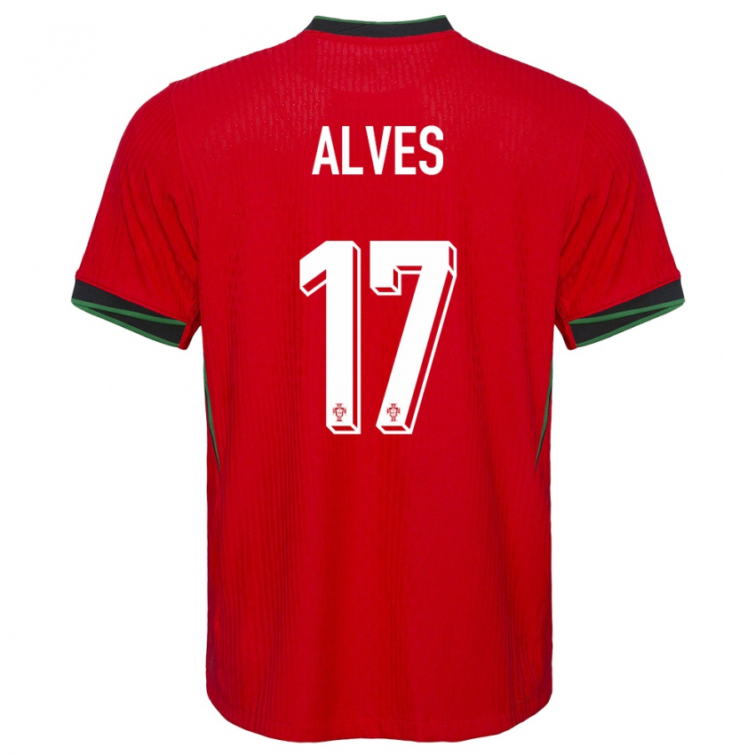 Hombre Camiseta Portugal Lucia Alves #17 Rojo 1ª Equipación 24-26 La Camisa Chile