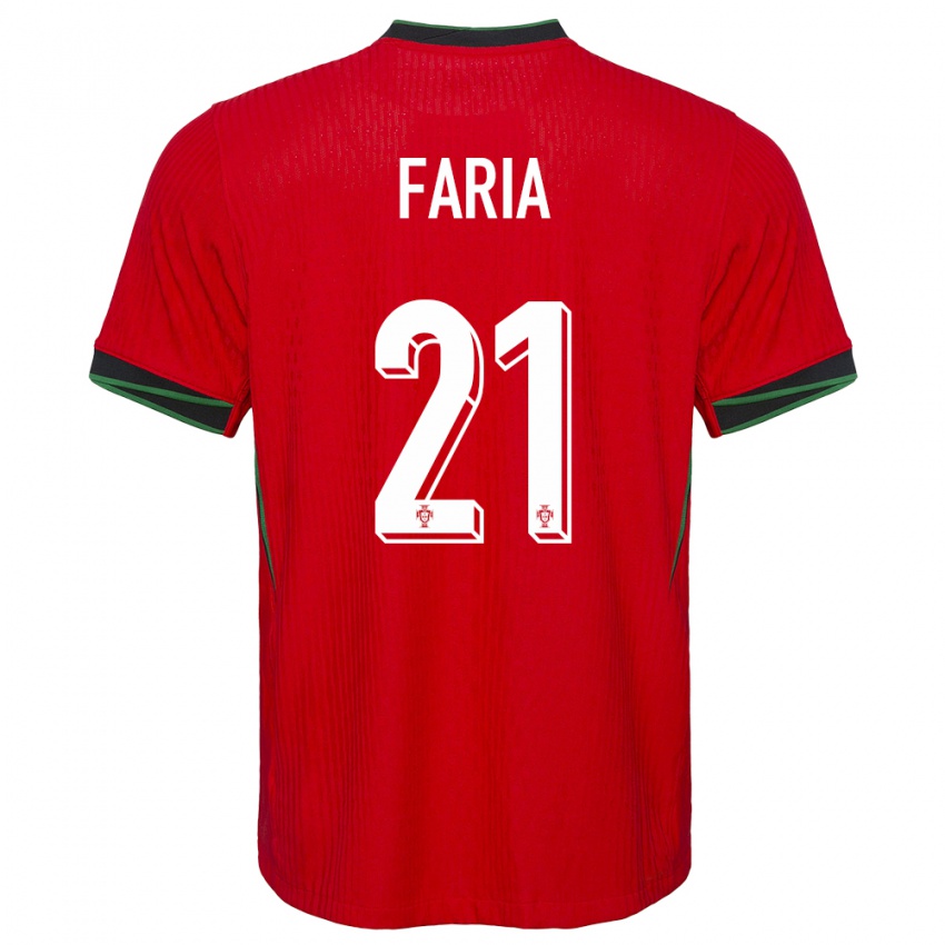 Hombre Camiseta Portugal Andreia Faria #21 Rojo 1ª Equipación 24-26 La Camisa Chile