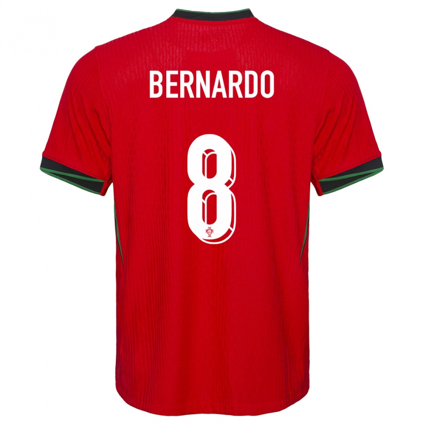 Hombre Camiseta Portugal Paulo Bernardo #8 Rojo 1ª Equipación 24-26 La Camisa Chile