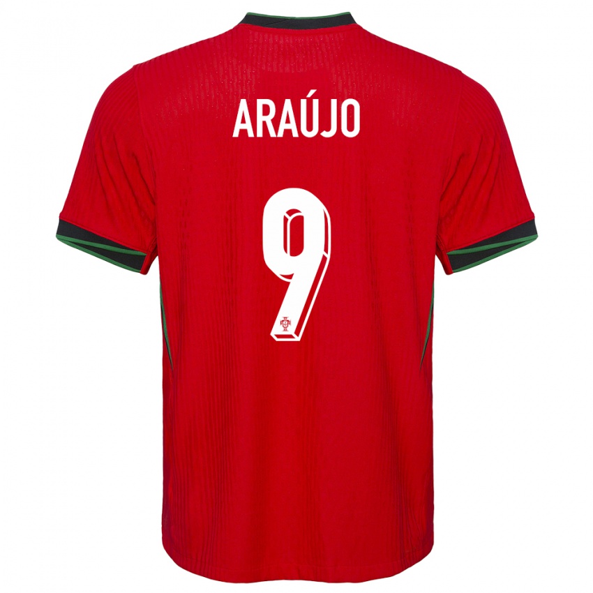 Hombre Camiseta Portugal Henrique Araujo #9 Rojo 1ª Equipación 24-26 La Camisa Chile