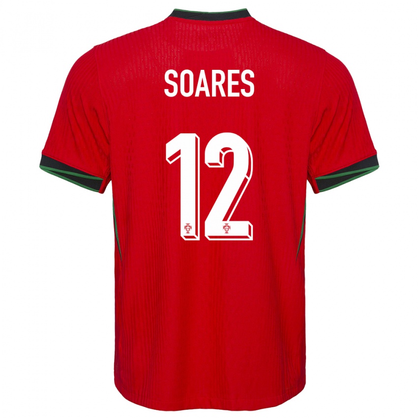 Hombre Camiseta Portugal Samuel Soares #12 Rojo 1ª Equipación 24-26 La Camisa Chile