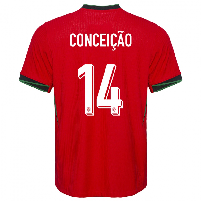 Hombre Camiseta Portugal Rodrigo Conceicao #14 Rojo 1ª Equipación 24-26 La Camisa Chile