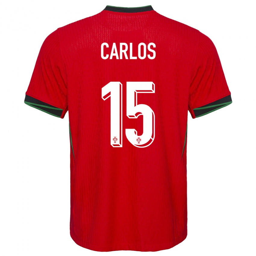 Hombre Camiseta Portugal Ze Carlos #15 Rojo 1ª Equipación 24-26 La Camisa Chile