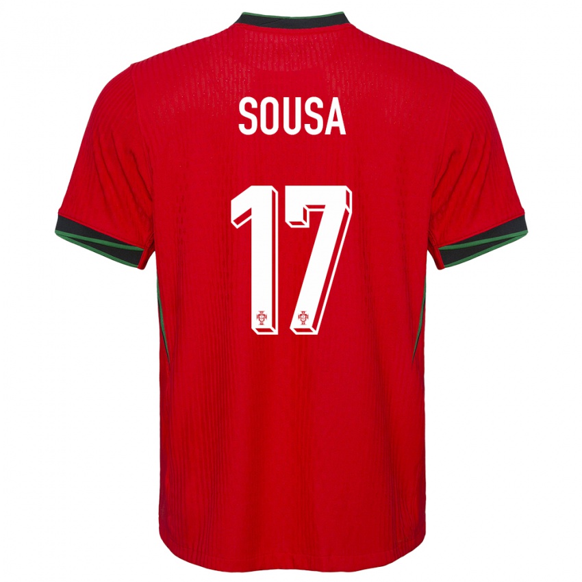 Hombre Camiseta Portugal Vasco Sousa #17 Rojo 1ª Equipación 24-26 La Camisa Chile