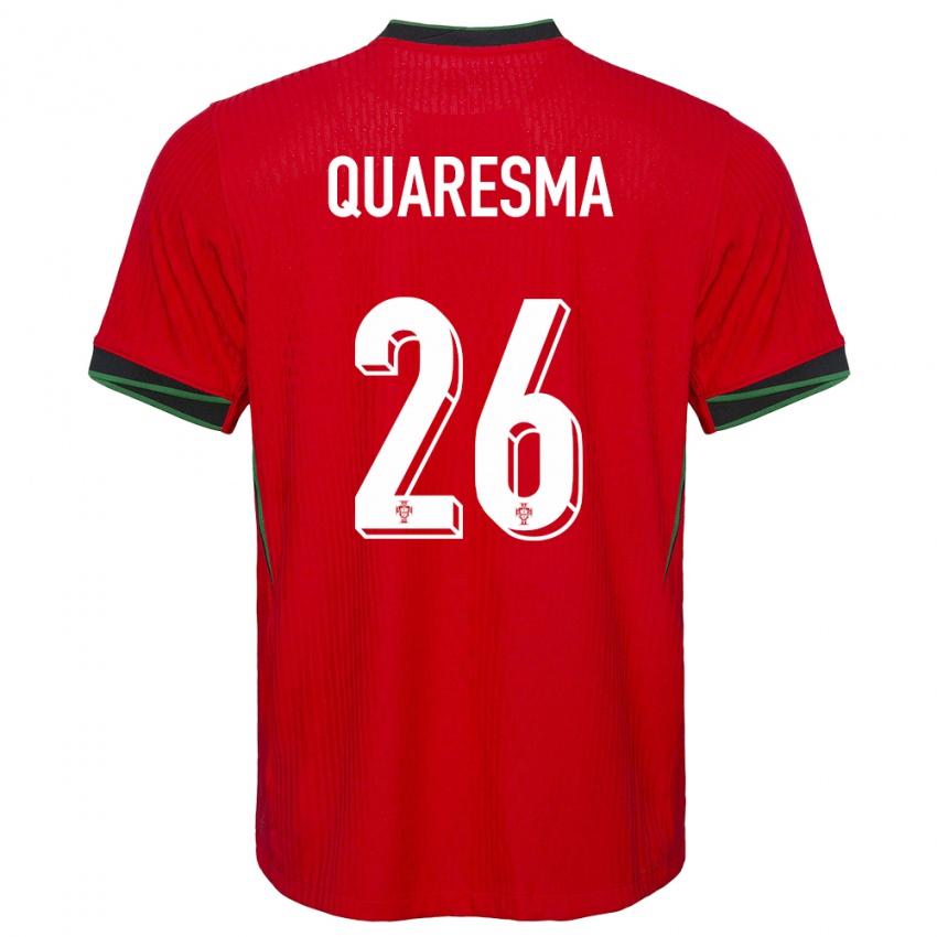 Hombre Camiseta Portugal Eduardo Quaresma #26 Rojo 1ª Equipación 24-26 La Camisa Chile
